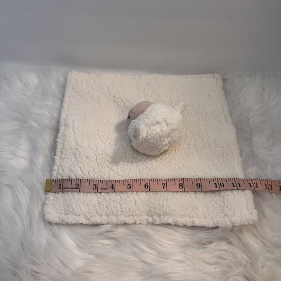 Parents Choice Cream Lamb Sherpa Satin Baby Blanket Plush Buddy Security Lovey - Picture 2 of 4